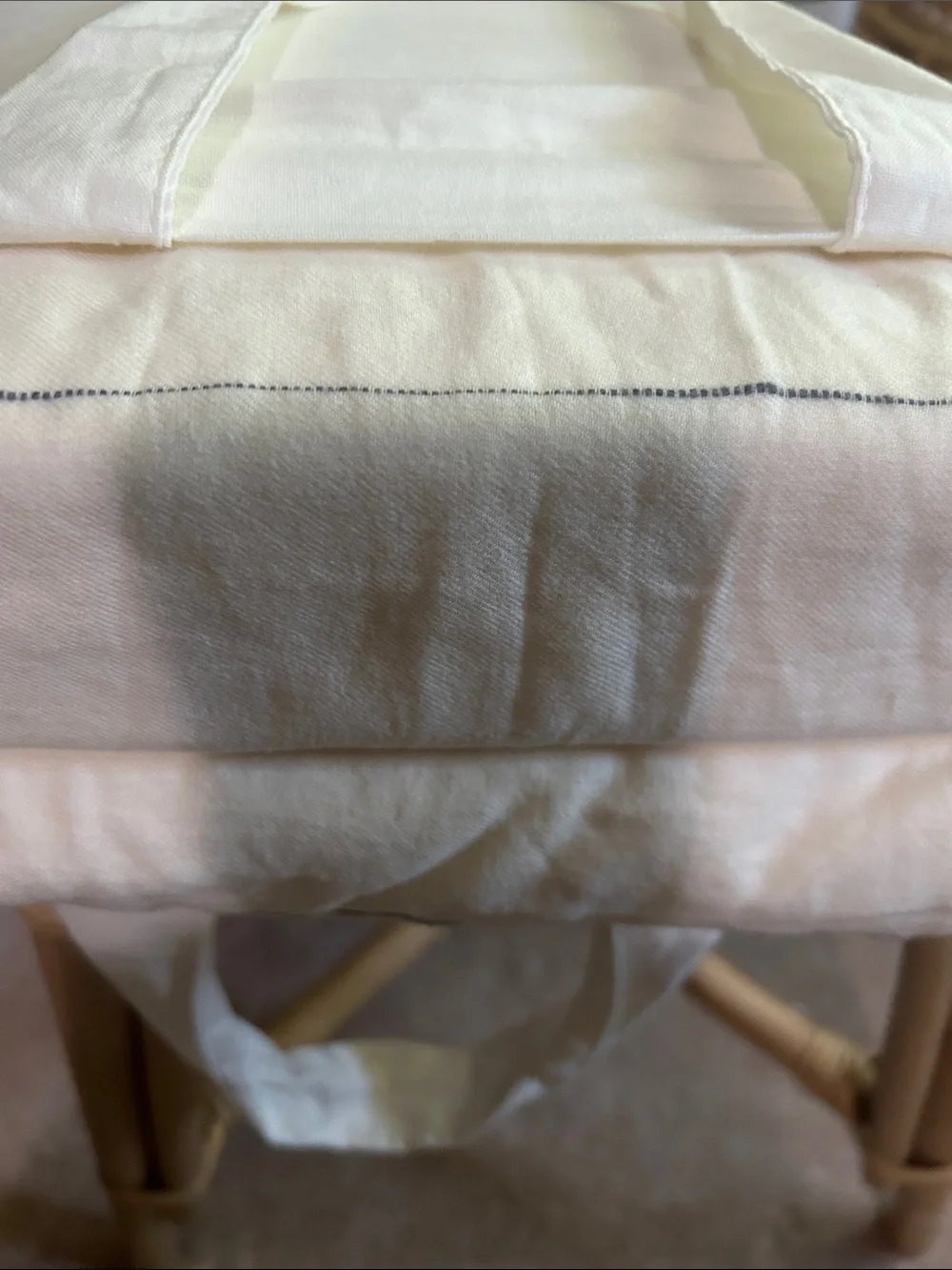 Hearth & Hand King Thin Stripe Cream/Railroad Gray 100% Cotton Duvet Set